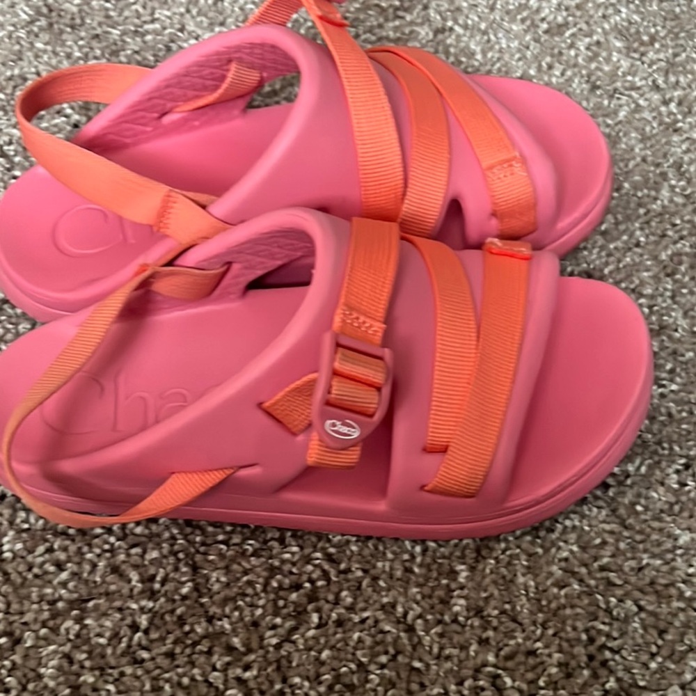 Chaco Pink and Orange Outdoor Sandals with Adjustable Straps